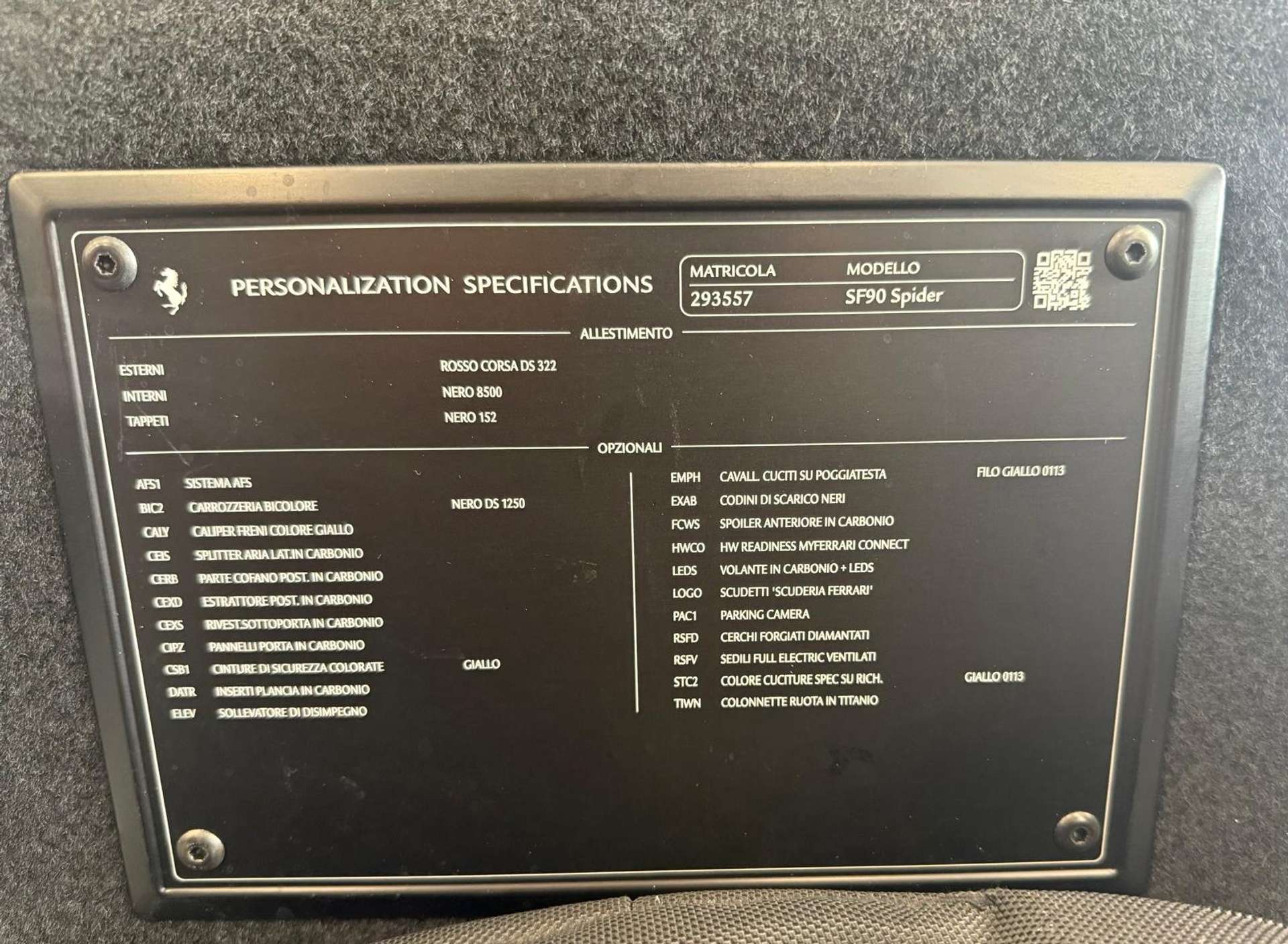 Ferrari SF90 Spider  SF90 Spider 4.0 FULL CARBONIO UFFICIALE